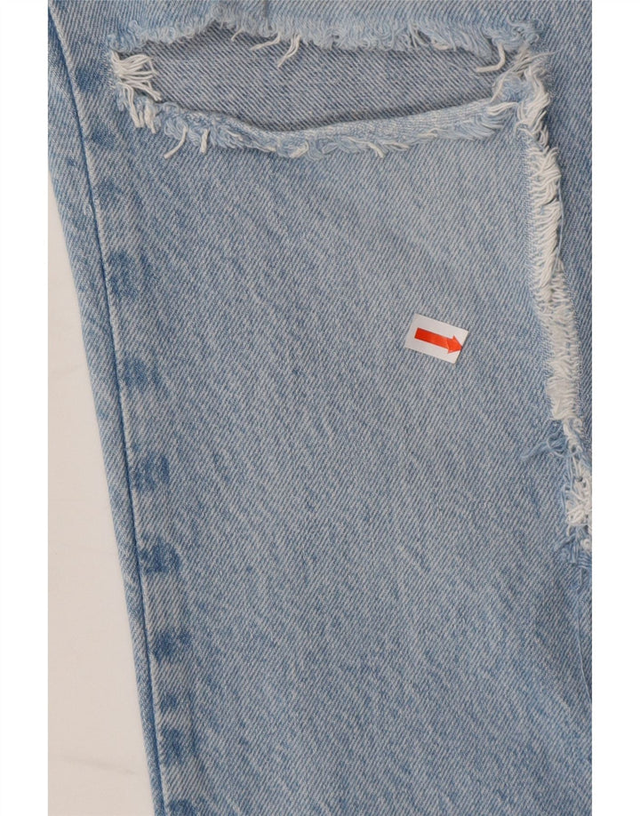 ZARA Womens Distressed Straight Jeans W24 L28 Blue Cotton Vintage Zara and Second-Hand Zara from Messina Hembry 