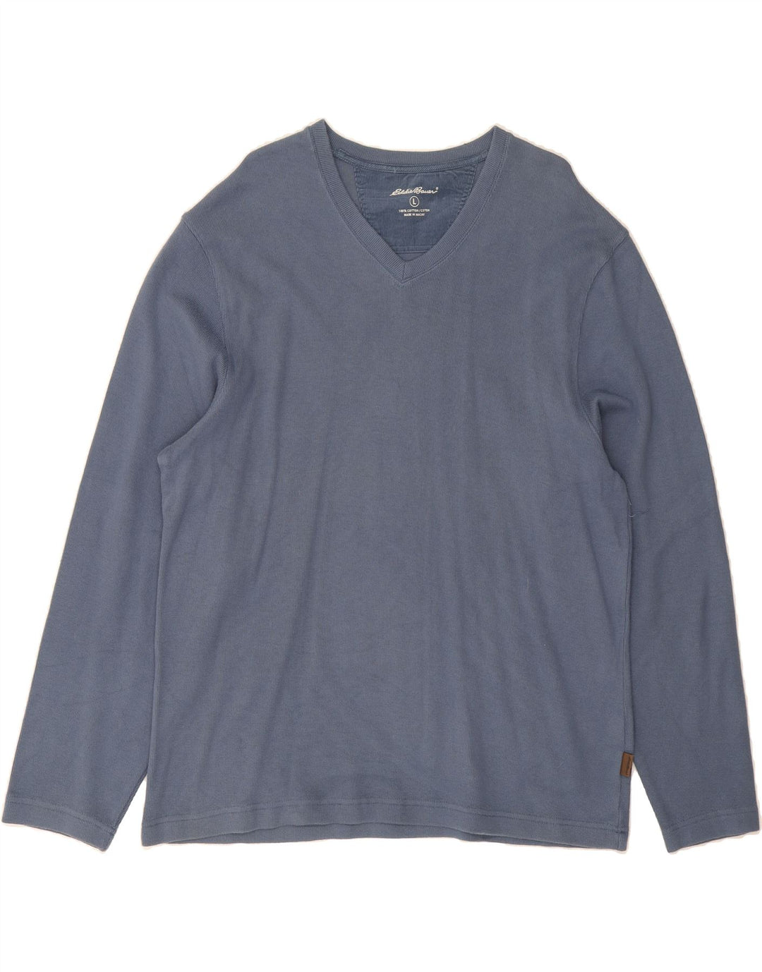 EDDIE BAUER Mens V-Neck Jumper Sweater Large Blue Cotton Vintage Eddie Bauer and Second-Hand Eddie Bauer from Messina Hembry 