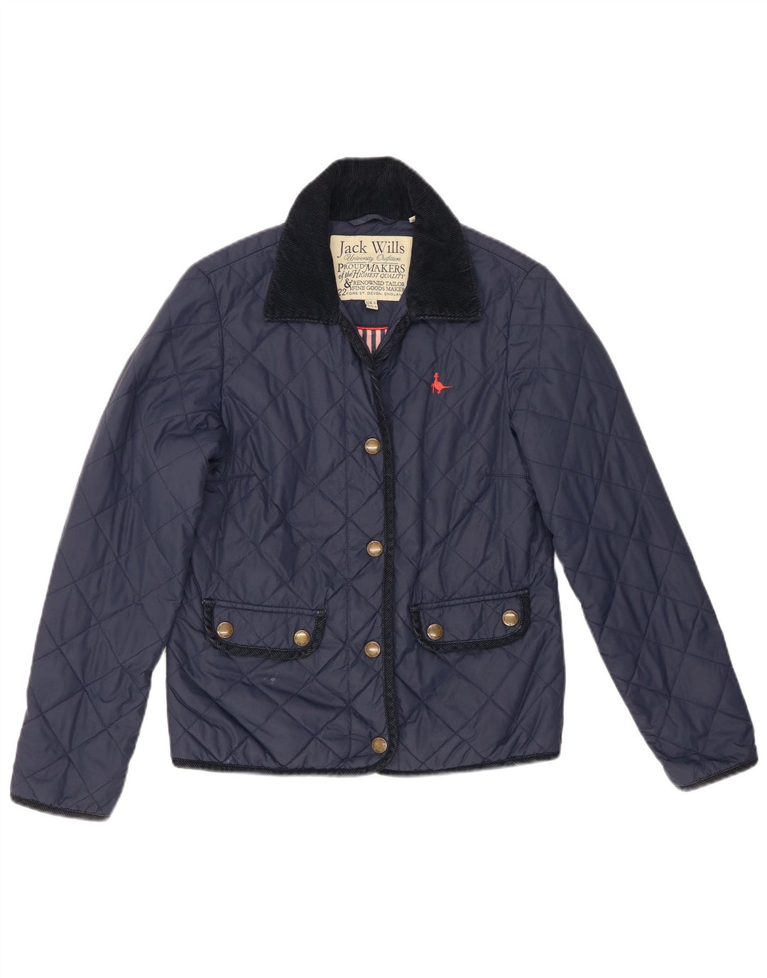 Jack Wills Ženska prošivena jakna UK 8 Mala tamnoplava najlonska