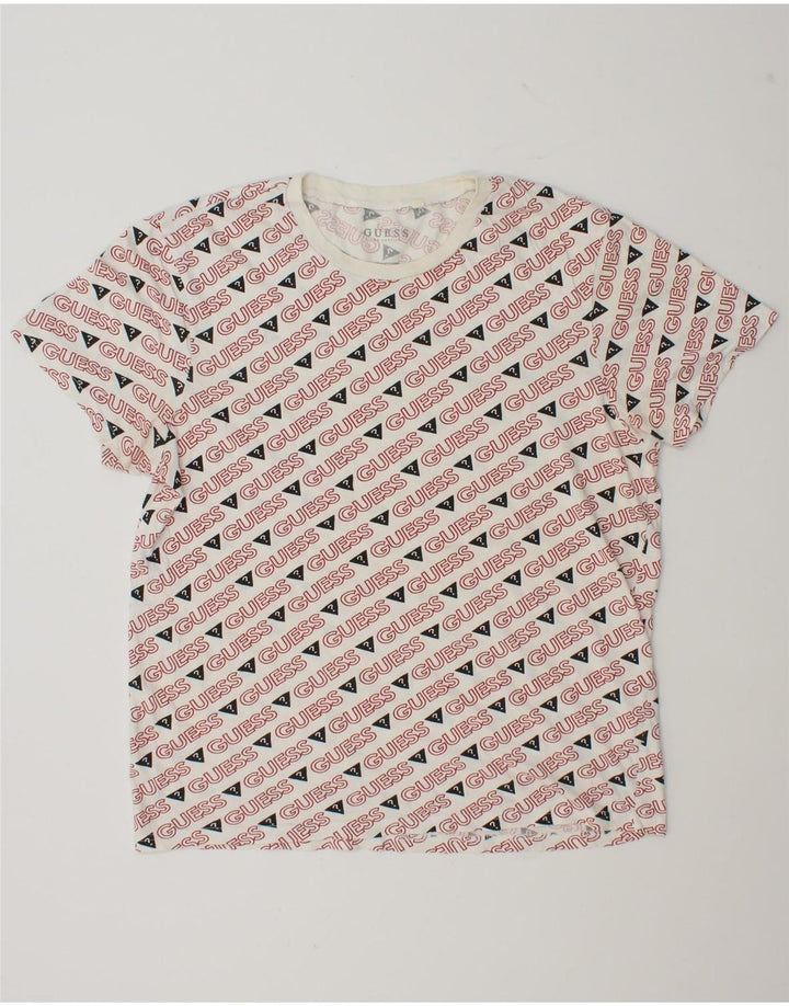 Muška velika bijela majica s grafičkim motivima Guess
