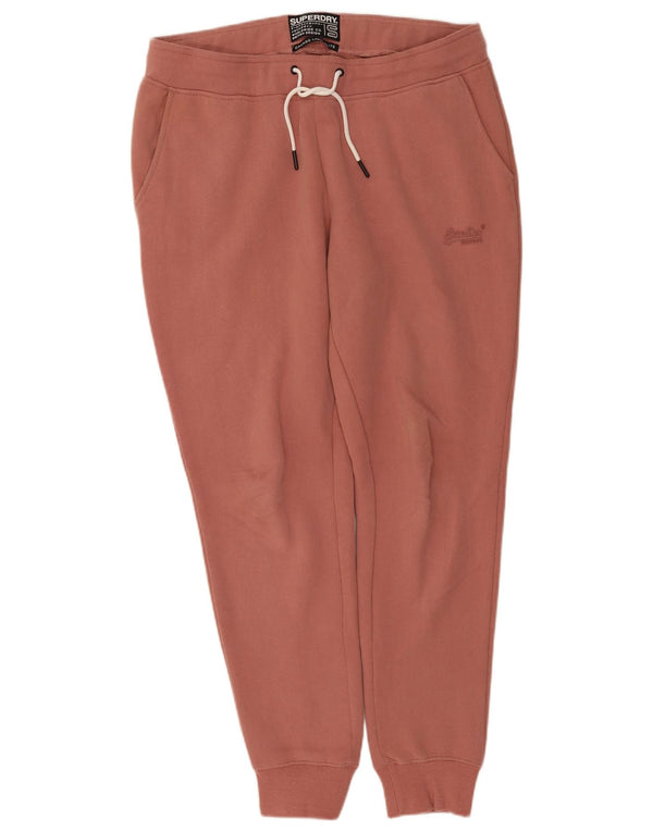 Superdry Womens Tracksuit Trousers Joggers UK 16 Large Pink Cotton