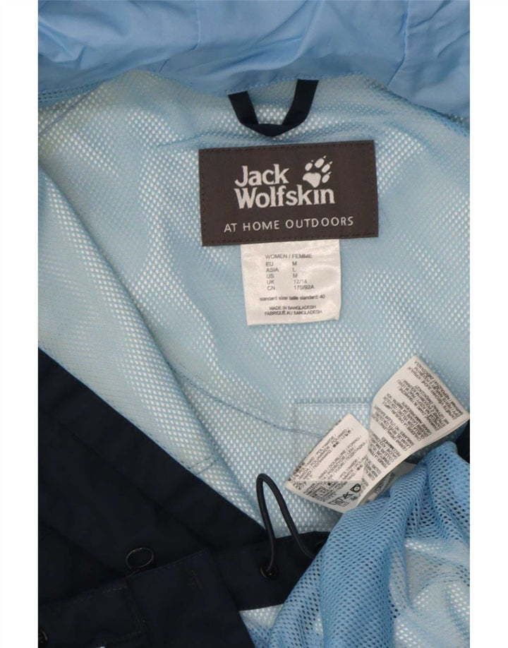 Jack Wolfskin ženska kišna jakna s kapuljačom UK 12/14 Srednje tamnoplava poliamidna
