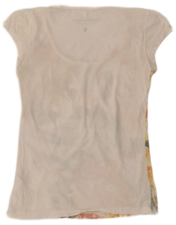 Calvin Klein Jeans Ženska grafička majica kratkih rukava UK 10 Small White Floral