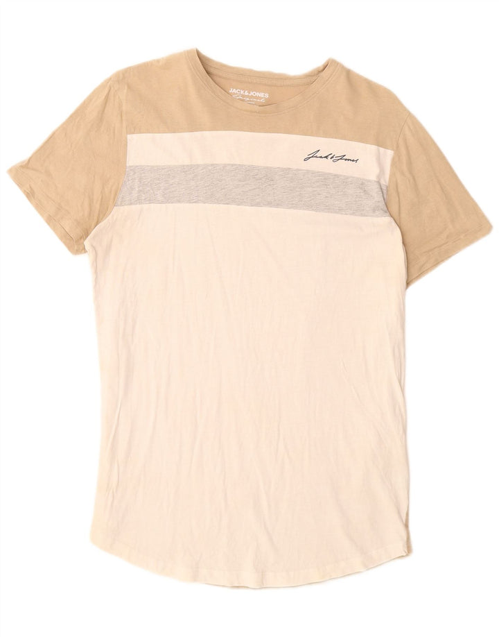 JACK & JONES Muška majica kratkih rukava srednje bijele boje, pamuk
