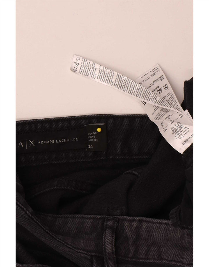 Armani Exchange muške uske traperice W34 L33 crni pamuk