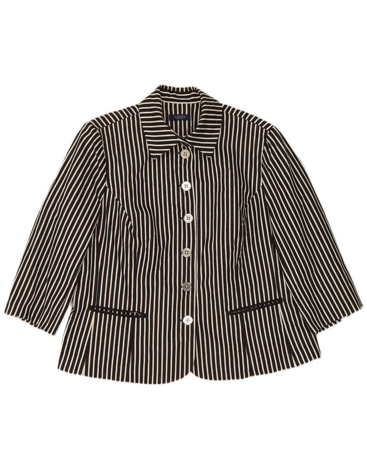 Chaps ženski sako sa 3/4 rukava i 6 gumba UK 18 XL tamnoplava na pruge