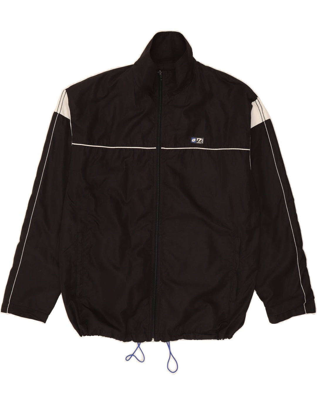 LOTTO Mens Tracksuit Top Jacket XL Black Colourblock Polyester Vintage Lotto and Second-Hand Lotto from Messina Hembry 
