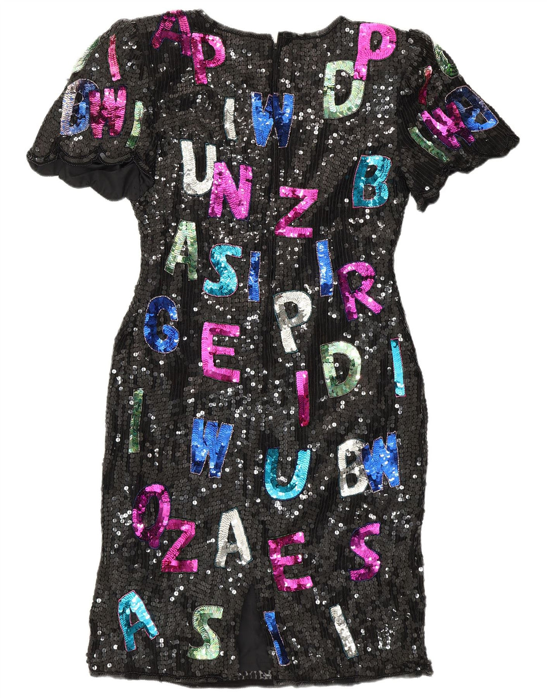 SWEELO Ženska grafička plašt haljina UK 18 XL crna svila