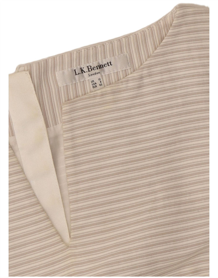 L.K. BENNETT ženska plašt haljina bez rukava UK 12 srednje sive pruge