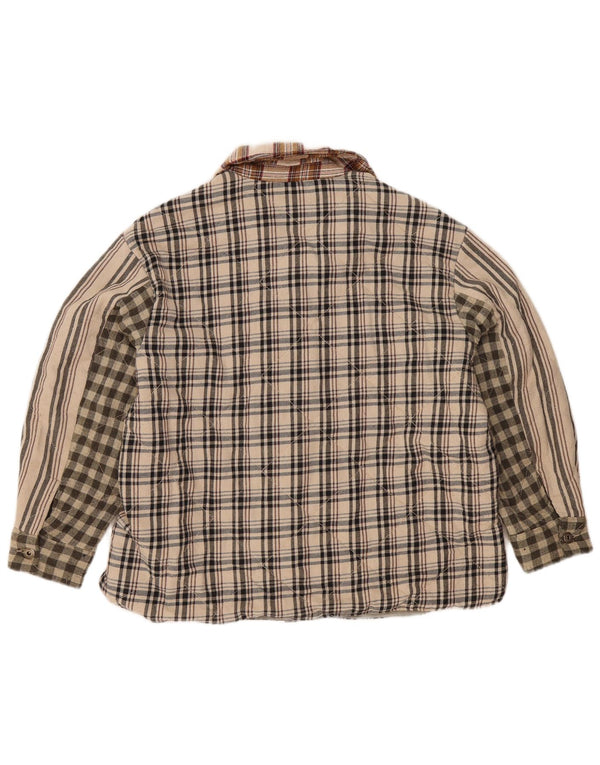 Zara ženska košulja od flanela Lumberjack UK 16 veliki bež patchwork poliester