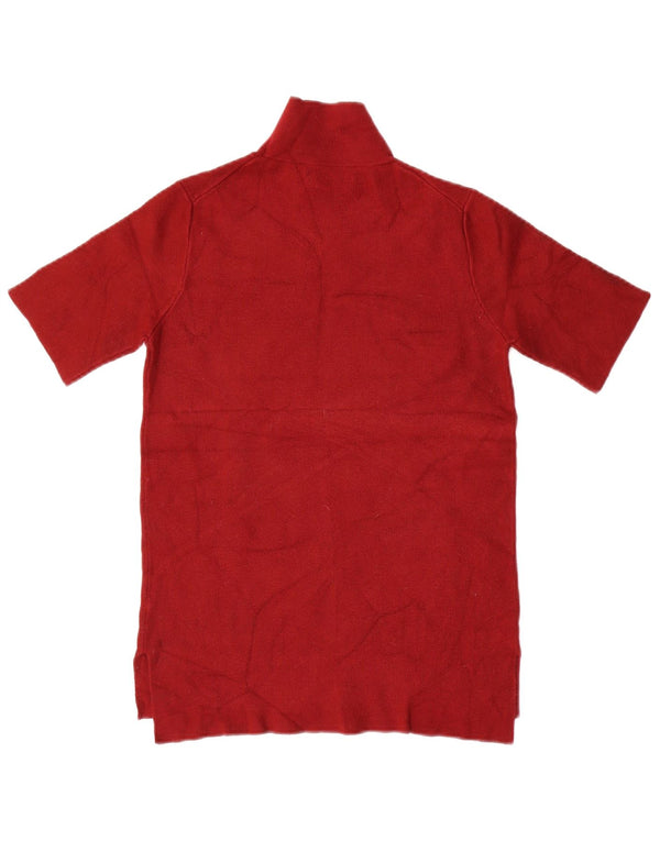 Zara ženski džemper kratkih rukava s kornjačevim izrezom UK 10 Small Burgundy