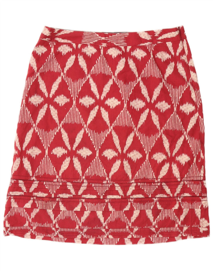 Bijela ženska mini suknja UK 14 Large W34 Bordo cvjetni pamuk