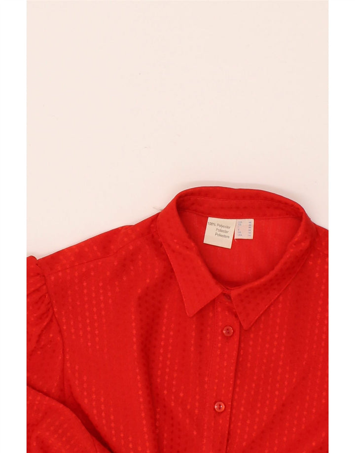 VINTAGE Womens Shirt Blouse UK 18 XL Red Spotted Polyester Vintage Vintage and Second-Hand Vintage from Messina Hembry 