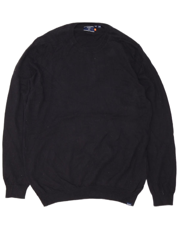 Superdry muški pulover s okruglim izrezom 2XL crni pamuk