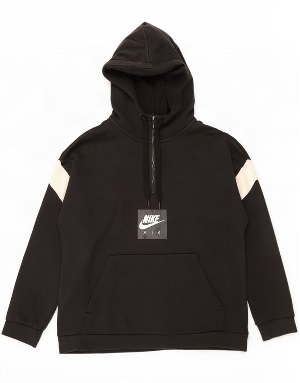 Nike muška majica s kapuljačom s izrezom s patentnim zatvaračem XL, crni pamuk u blokovima boja
