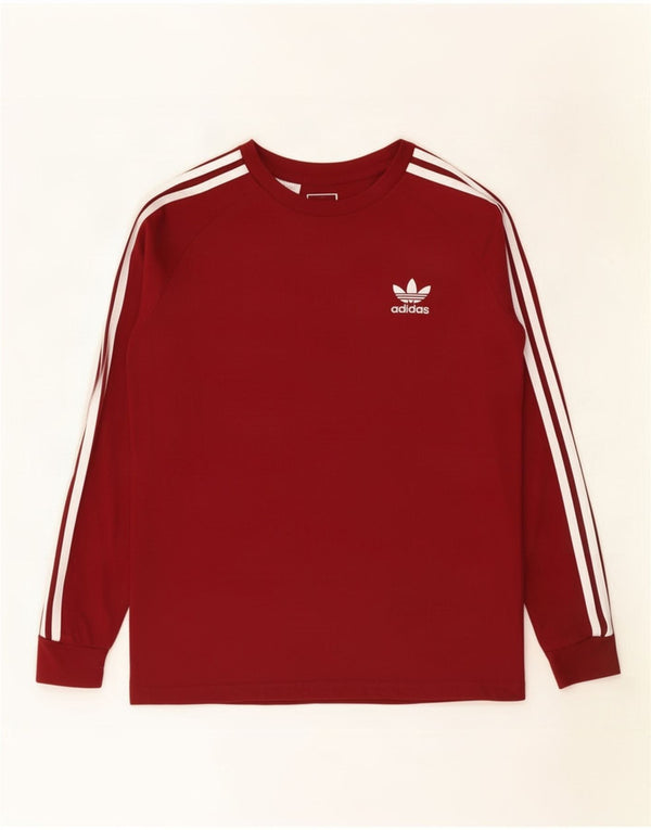 Adidas majica dugih rukava za dječake 13-14 godina, tamnocrveni pamuk
