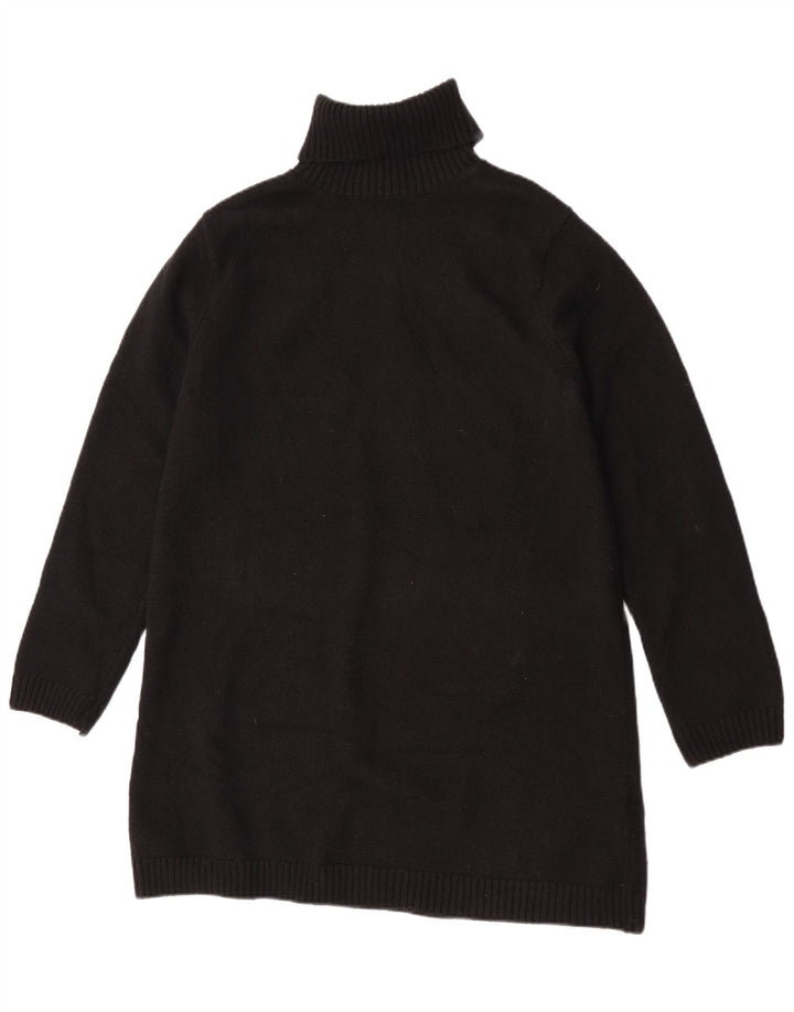 Zara ženski džemper s dugim rol izrezom UK 14 Srednji crni poliester