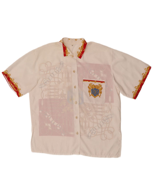 Vintage ženska košulja kratkih rukava UK 14 srednje bijele boje