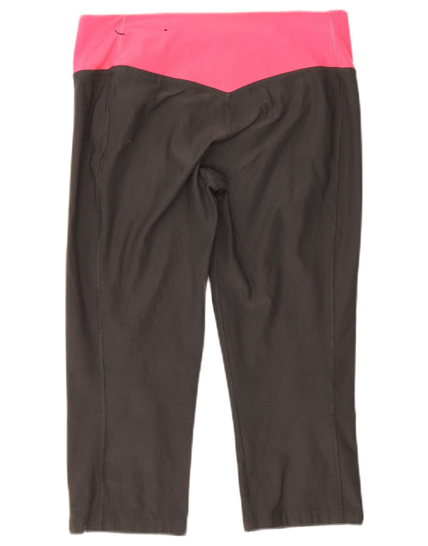 Nike Ženske Dri Fit Capri Leggings UK 12 Medium Grey Colourblock Poliester