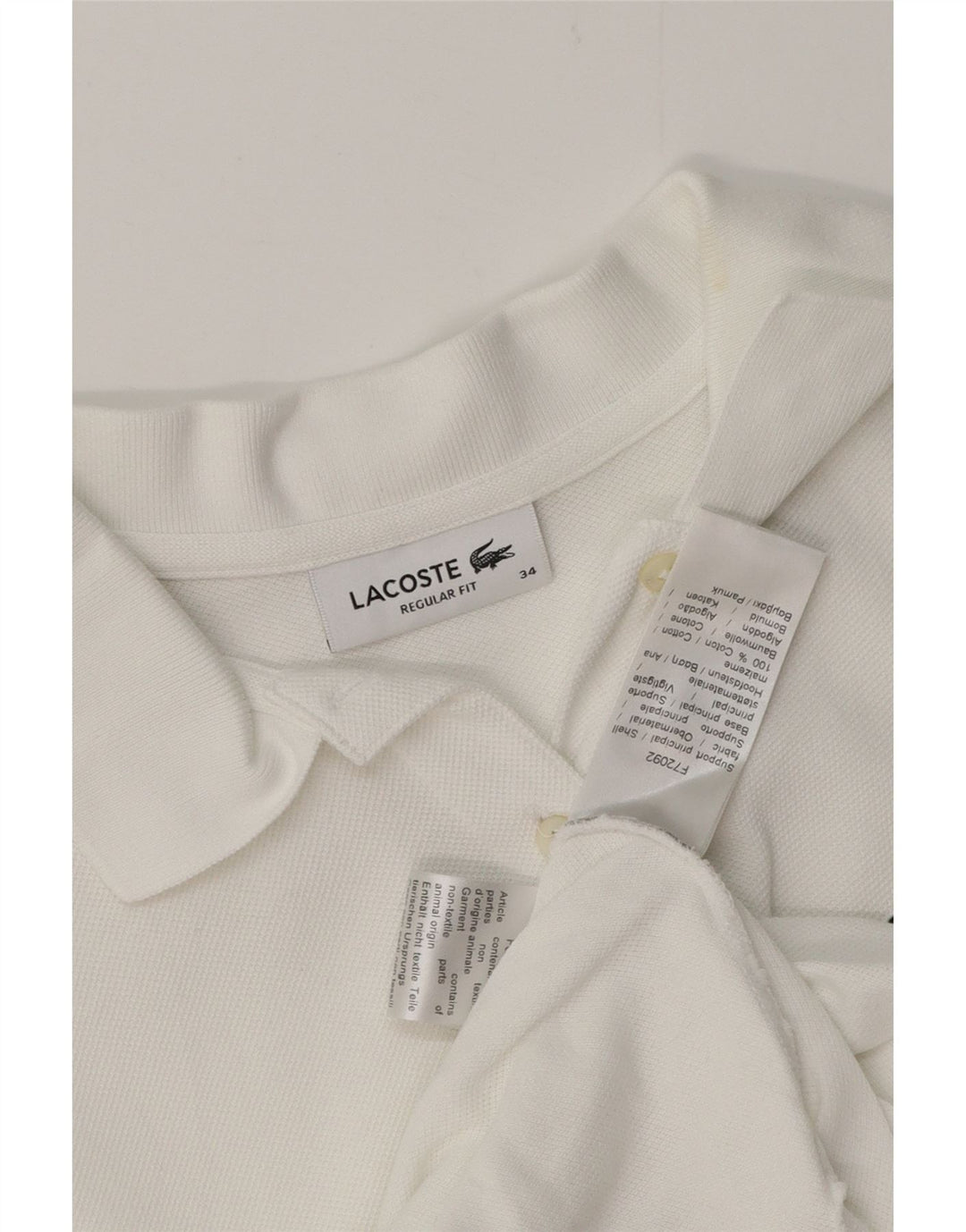 LACOSTE Ženska polo majica standardnog kroja Veličina 34 Mala bijela pamučna
