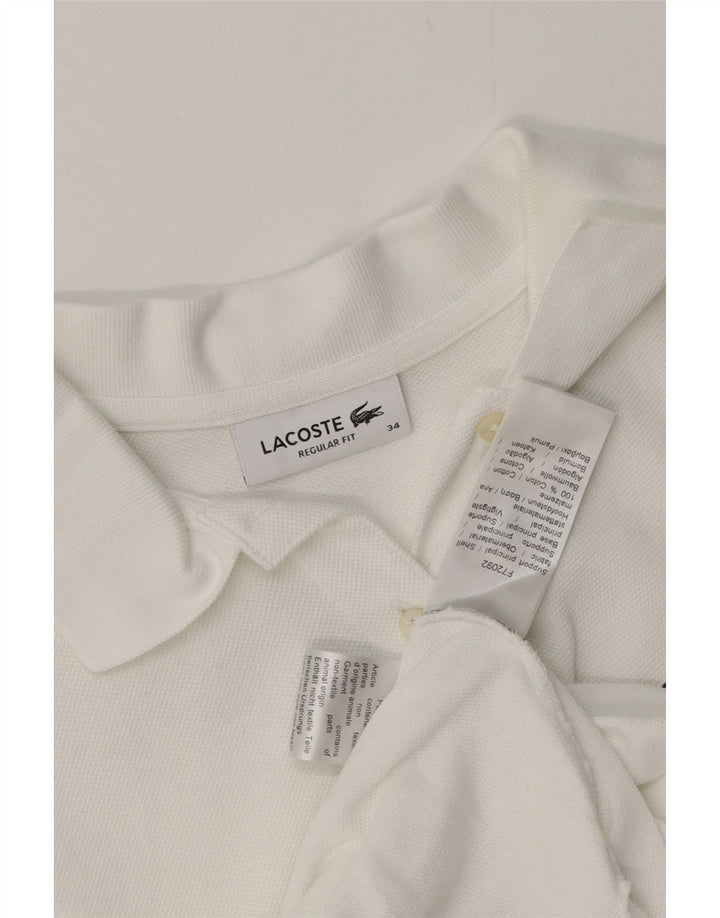 LACOSTE Ženska polo majica standardnog kroja Veličina 34 Mala bijela pamučna