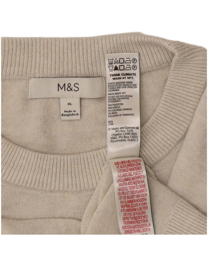 Marks & Spencer muški džemper s okruglim izrezom XL sivi poliester
