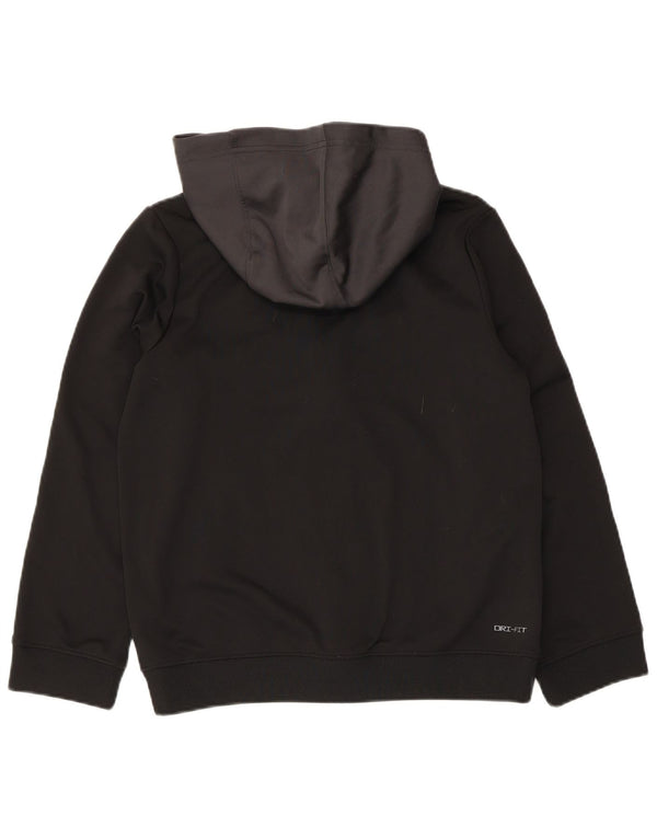 Nike Boys Dri Fit Zip Hoodie pulover 12-13 Years Large Black Colourblock