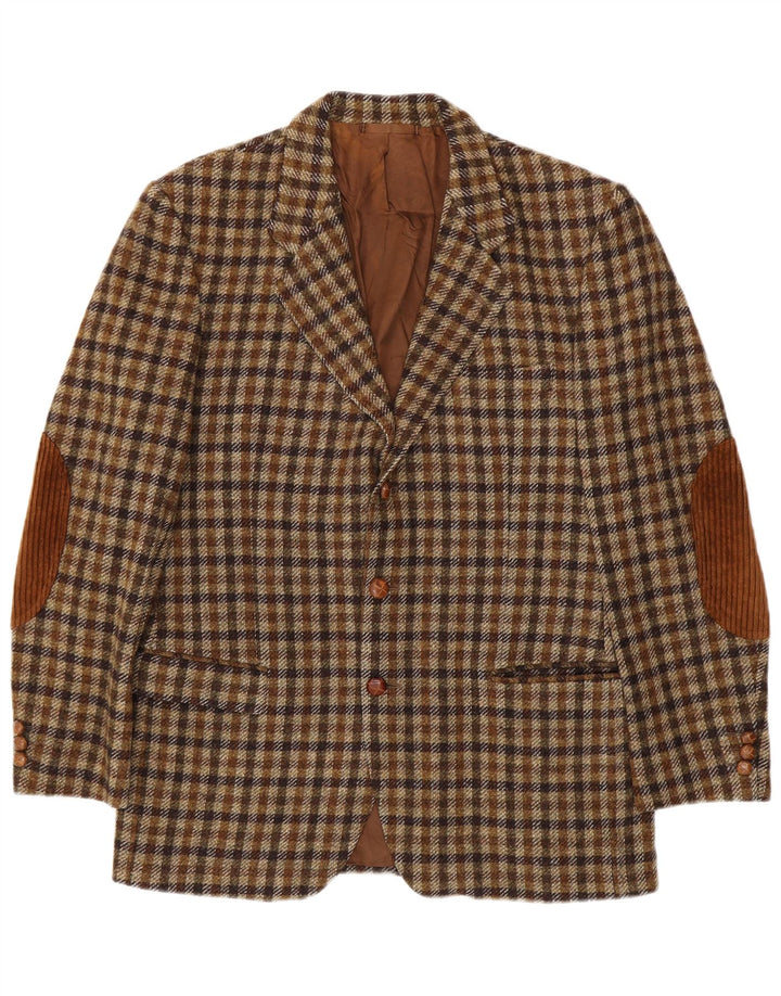 Egon Von Furstenberg Muška jakna s 3 gumba EU 50 Large Brown Gingham