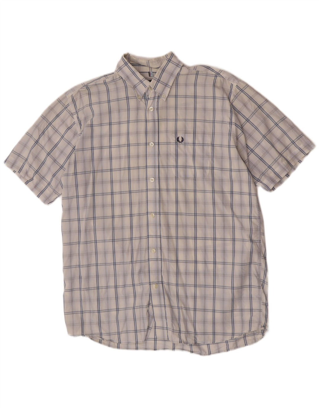 Fred Perry muška majica kratkih rukava Veliki bijeli karirani pamuk
