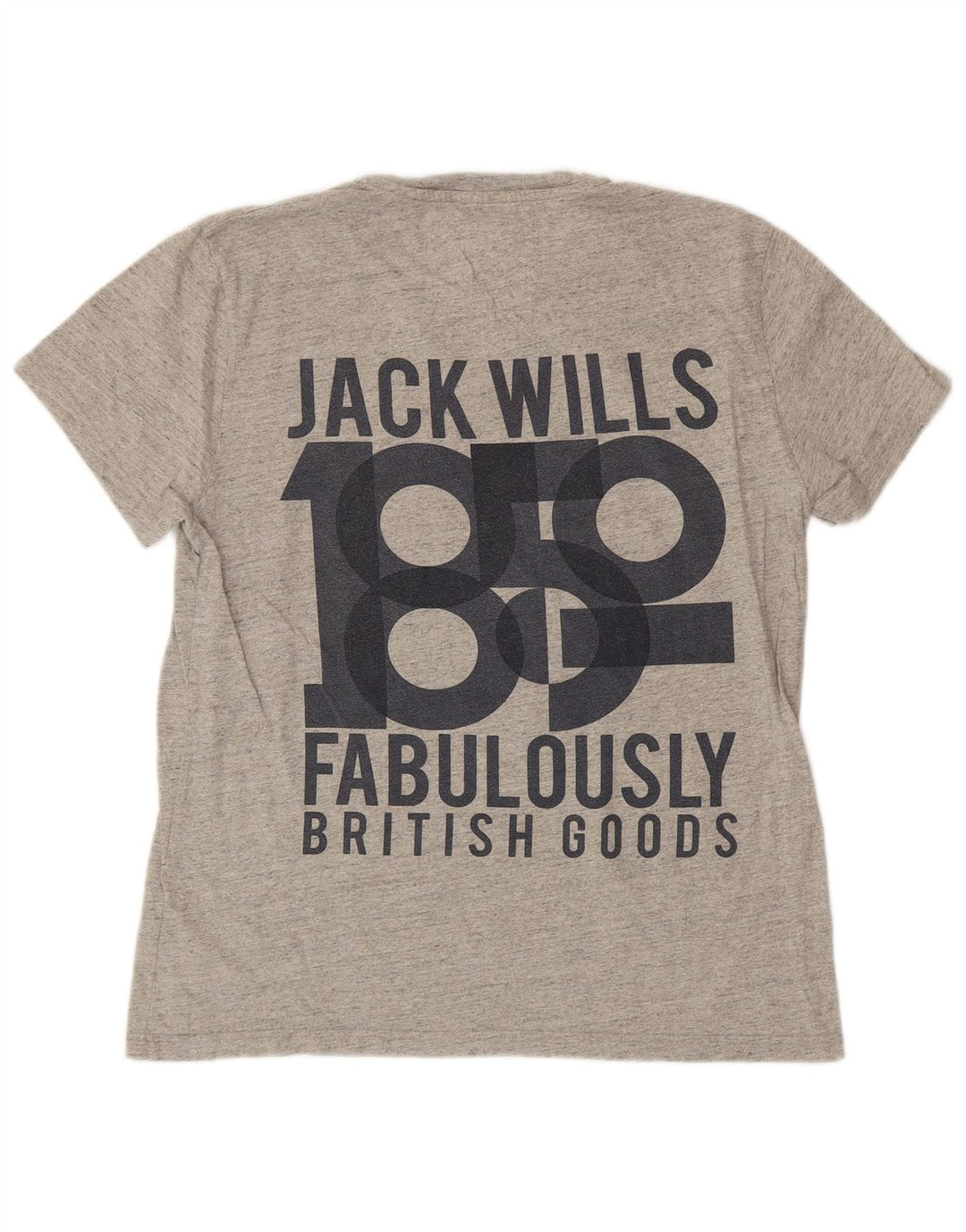 JACK WILLS Muška majica kratkih rukava s grafičkim motivima, srednje sivi flekasti pamuk