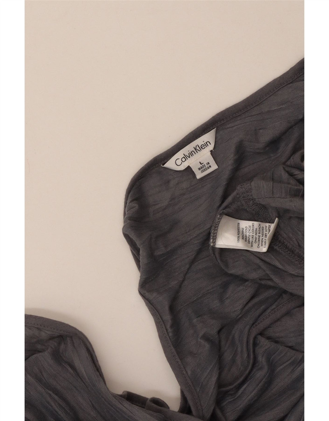 CALVIN KLEIN Ženski prsluk UK 14 Veliki sivi prugasti poliester