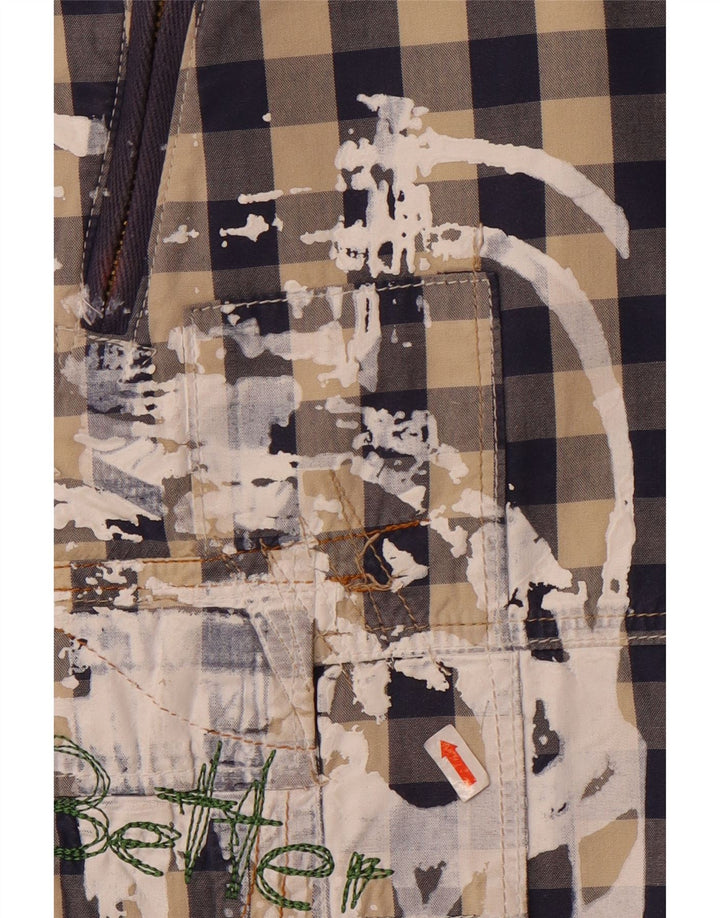 Desigual ženske kratke kargo hlače s grafičkim motivima EU 42 Large W34 mornarsko plava gingham