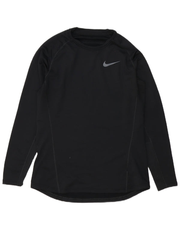 Nike Dri Fit majica s dugim rukavima, veliki crni poliester