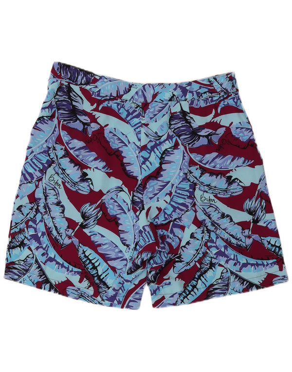 Biba Ženske ležerne kratke hlače s štipaljkama UK 14 Large W32 Bordo cvjetni poliester