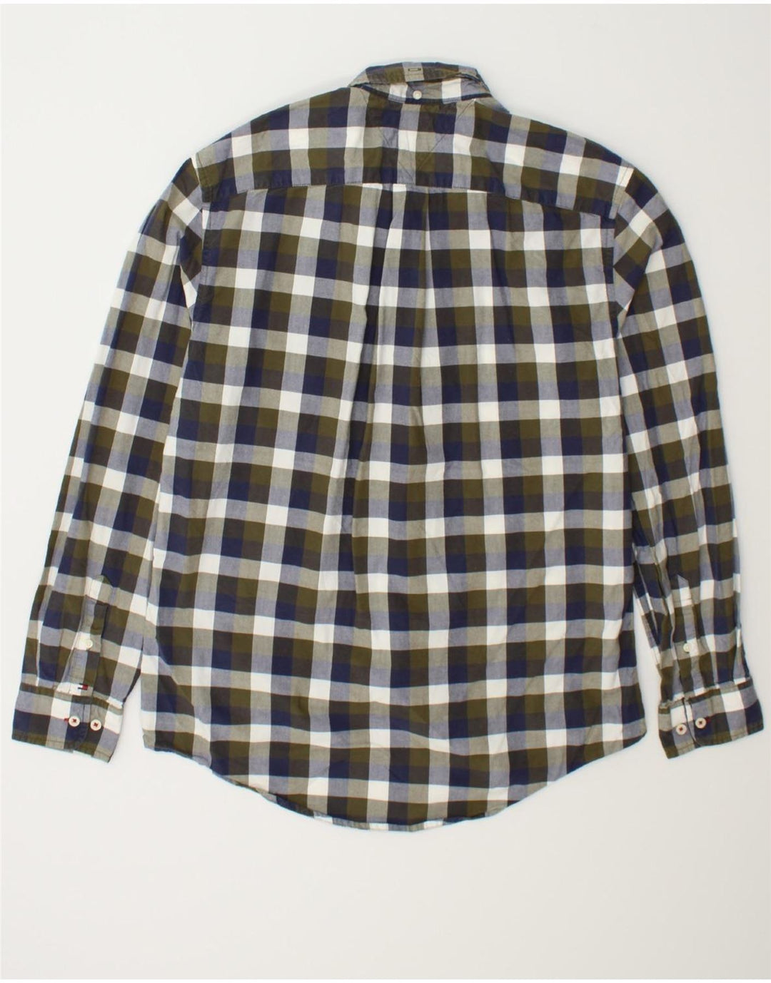TOMMY HILFIGER Mens Custom Fit Shirt Large Green Check Cotton Vintage Tommy Hilfiger and Second-Hand Tommy Hilfiger from Messina Hembry 