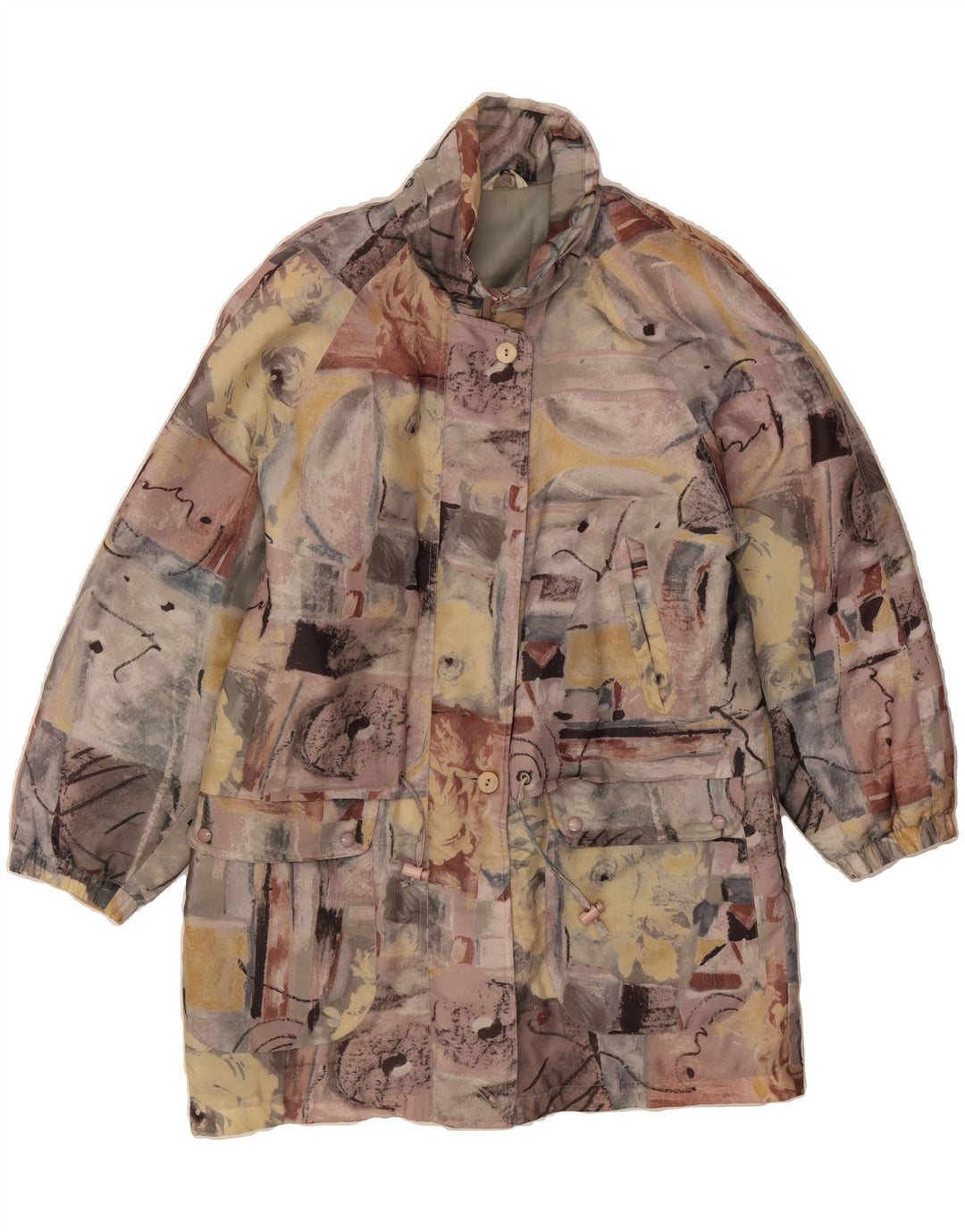 C & A Womens Abstract Pattern Windbreaker Coat UK 18 XL Multicoloured Vintage C & A and Second-Hand C & A from Messina Hembry 