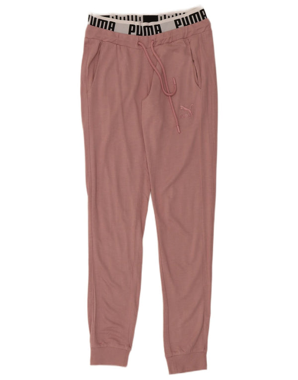 Puma Ženske grafičke trenirke Hlače Joggers UK 10 Small W27 L32 Pink