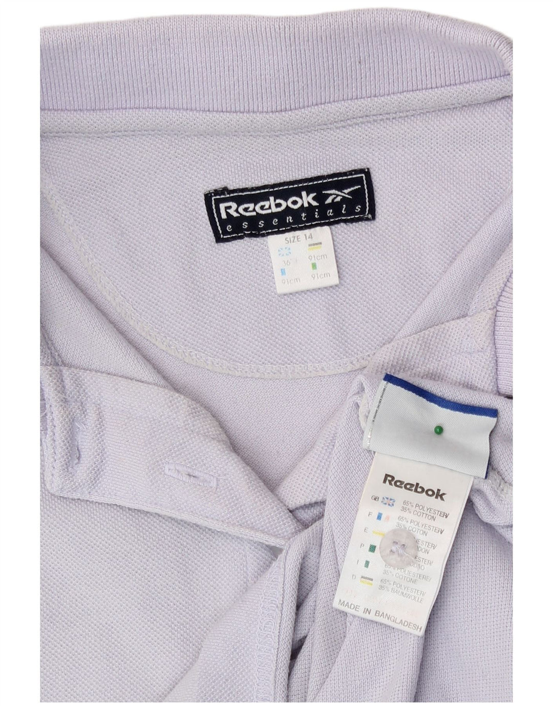 Reebok ženska polo majica UK 14 veliki ljubičasti poliester