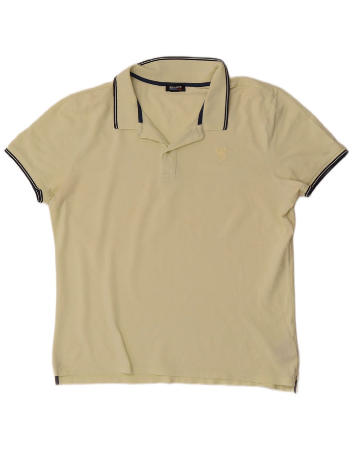 Blauer muška polo majica XL žuti pamuk