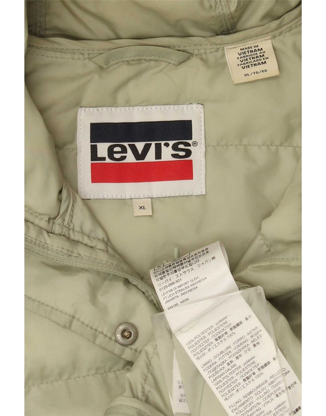 Levi's ženska podstavljena jakna s kapuljačom UK 18 XL zeleni poliester
