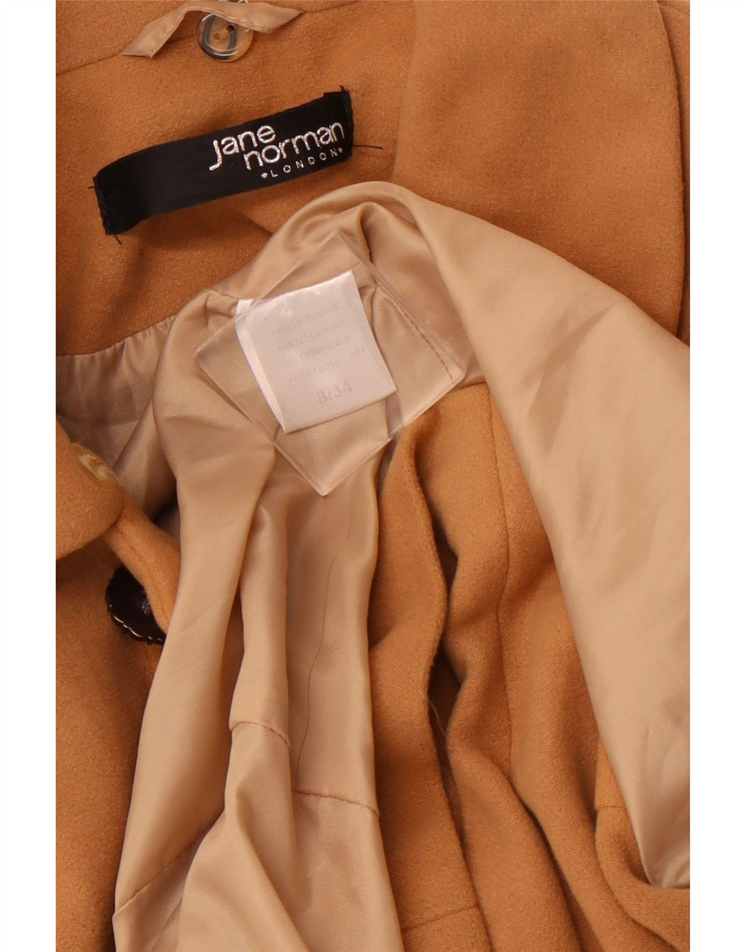 JANE NORMAN Ženski kaput UK 8 Mali smeđi poliester