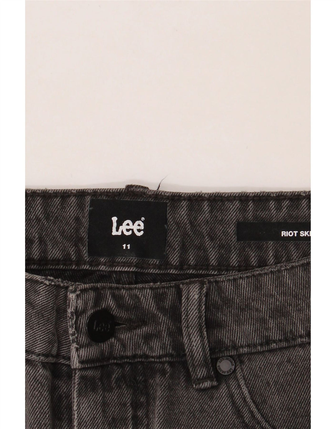 LEE Womens Denim Skirt US 11 Large W28 Grey Cotton Vintage Lee and Second-Hand Lee from Messina Hembry 