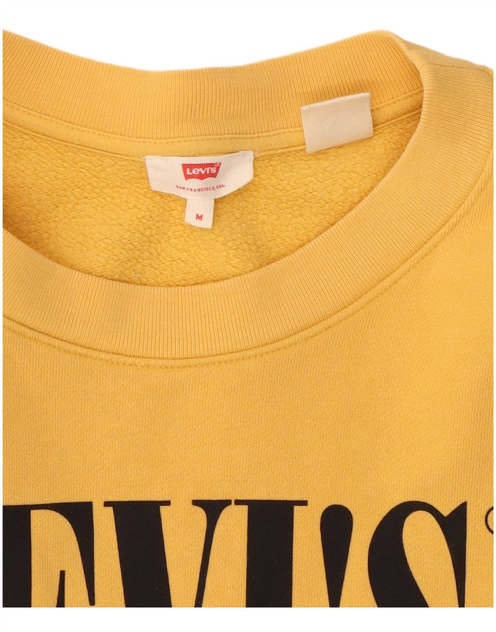 Levi's ženska majica s prekomjernim kratkim crtama UK 14 srednje žuta