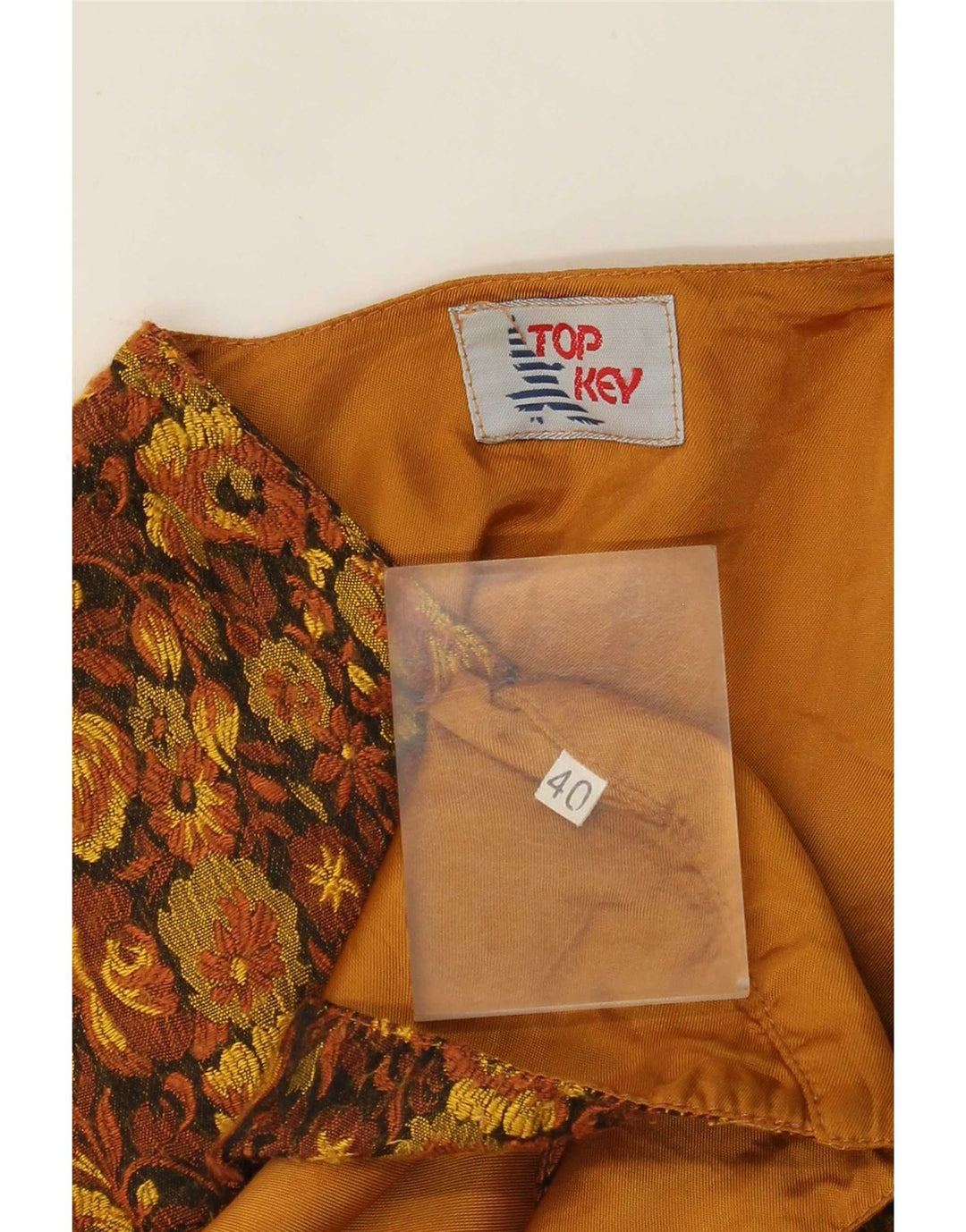 Vintage ženski prsluk IT 40 Mali smeđi cvjetni