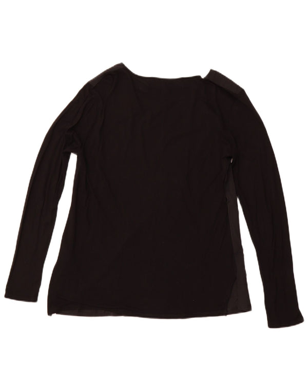 DESIGUAL Ženska majica dugih rukava s grafikama UK 14 Velika crna cvjetna viskoza