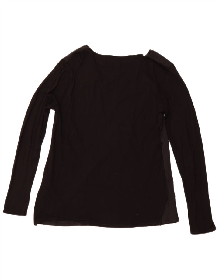 DESIGUAL Ženska majica dugih rukava s grafikama UK 14 Velika crna cvjetna viskoza