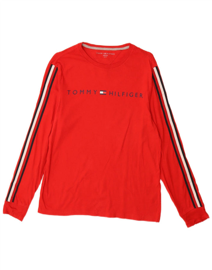 Tommy Hilfiger muška majica dugih rukava s grafikama, mali crveni pamuk
