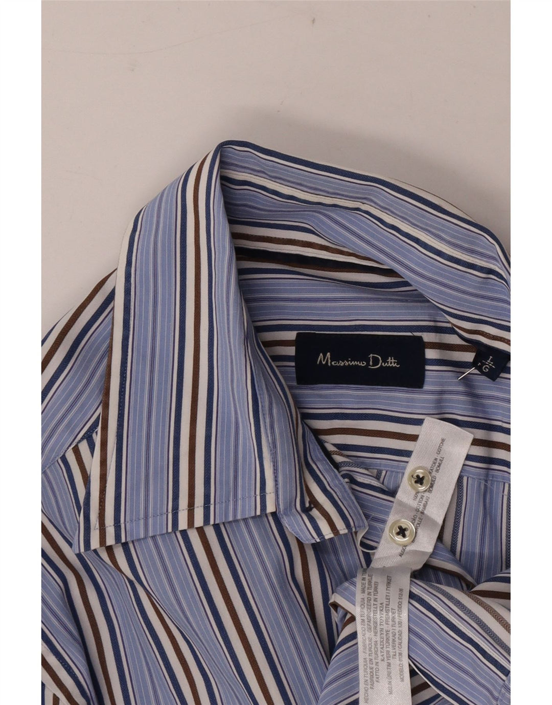 Massimo Dutti muška košulja na velike plave pruge, pamuk