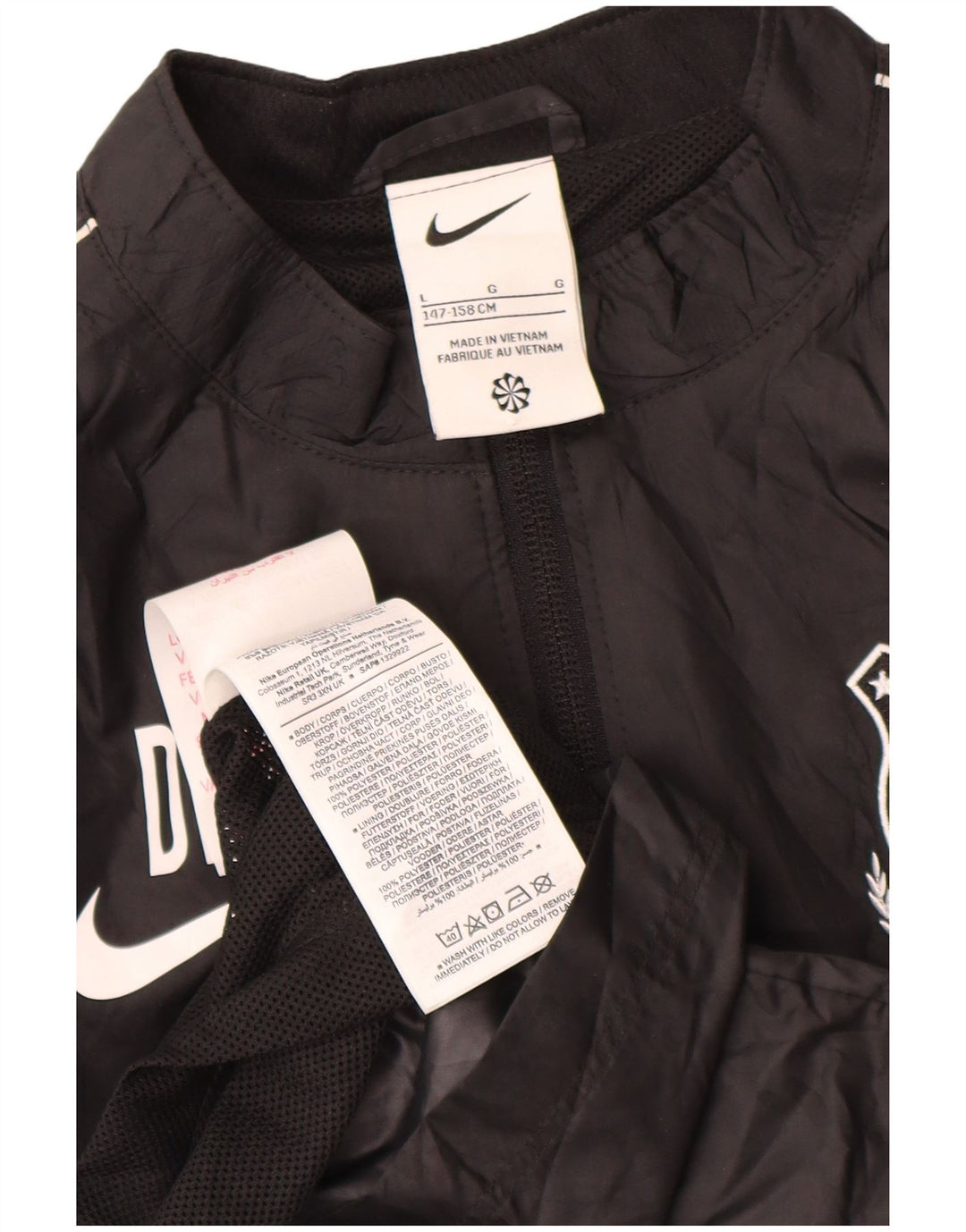 Nike Boys Graphic kišna jakna 12-13 godina velika crna poliester