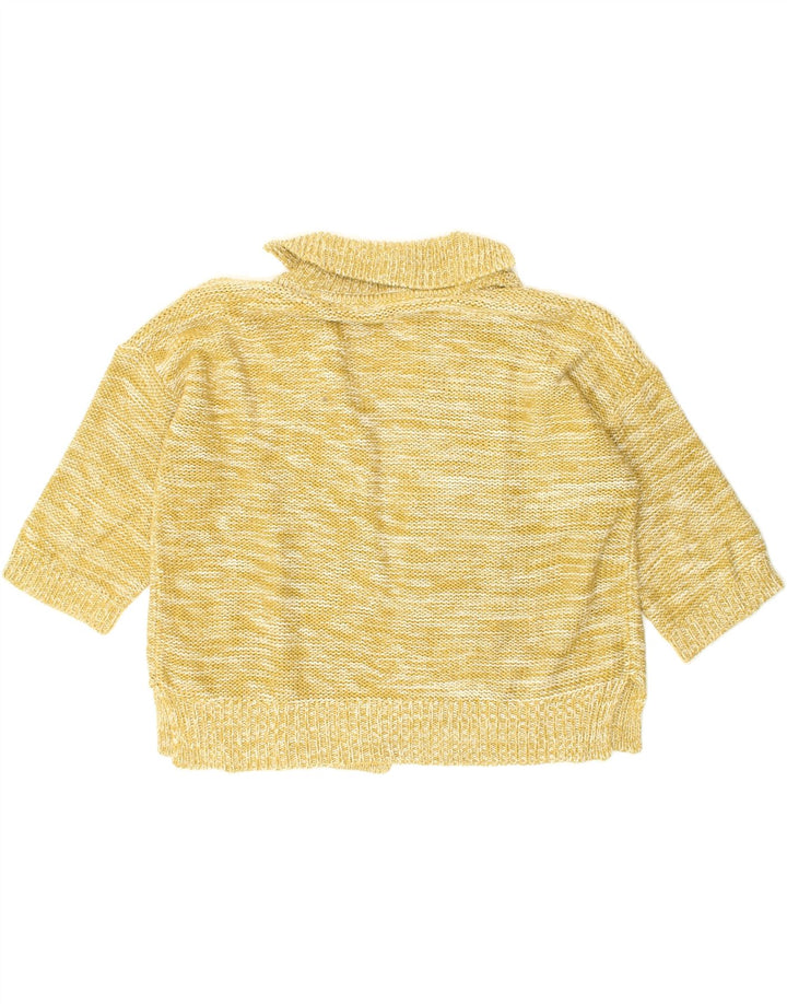 JAEGER Womens Oversized Cardigan Sweater UK 10 Small Yellow Flecked Vintage Jaeger and Second-Hand Jaeger from Messina Hembry 